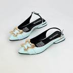 CALZADO CACHATINA - ZUECO MUJER - KADEISHA - CUERO BAMBY CELESTE