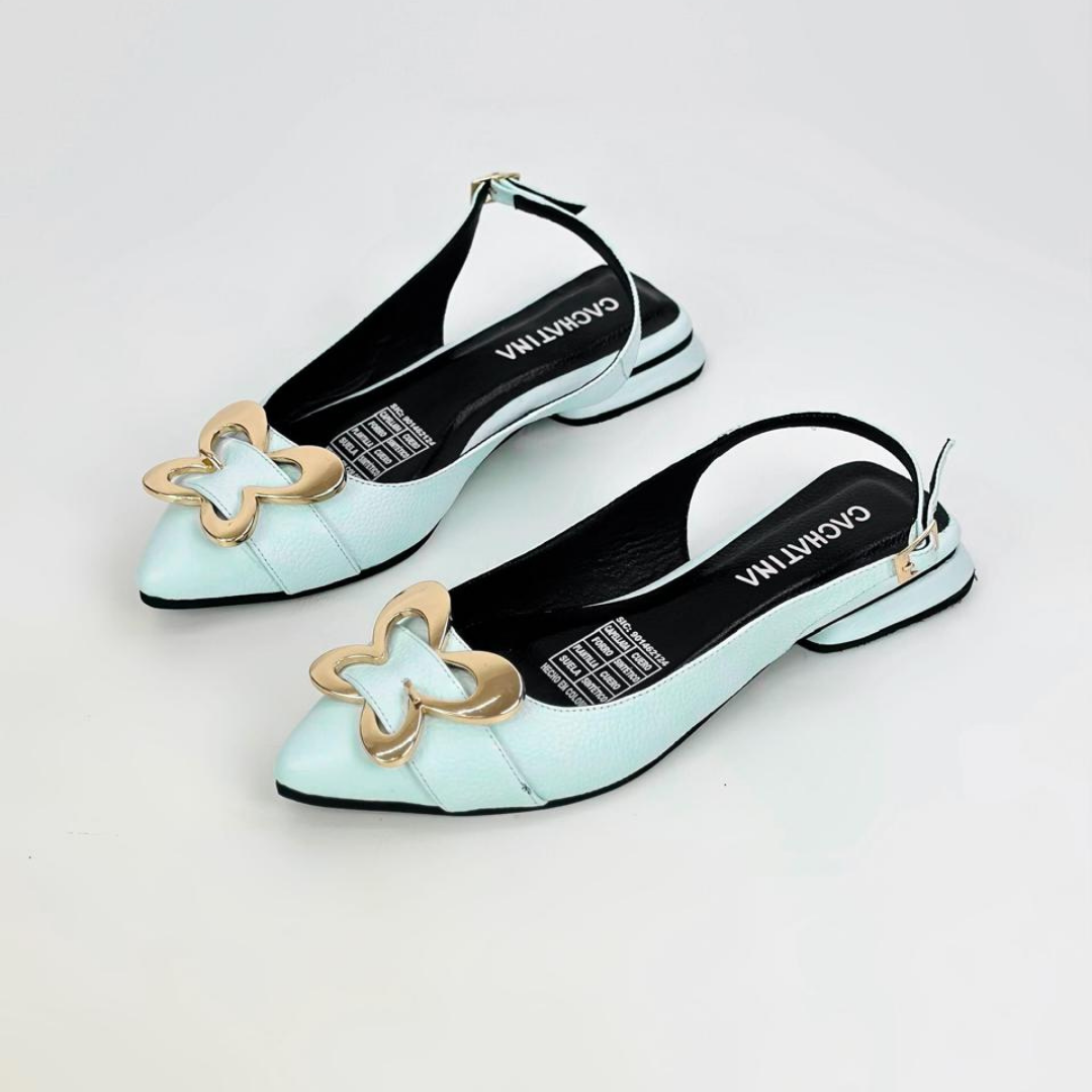 CALZADO CACHATINA - ZUECO MUJER - KADEISHA - CUERO BAMBY CELESTE