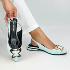 CALZADO CACHATINA - ZUECO MUJER - KADEISHA - CUERO BAMBY CELESTE