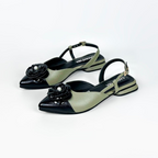 CALZADO CACHATINA - ZUECO MUJER - EMMA - CUERO VERDE OLIVA X NEGRO