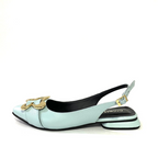 CALZADO CACHATINA - ZUECO MUJER - KADEISHA - CUERO BAMBY CELESTE