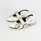 CALZADO CACHATINA - SANDALIA BALETA MUJER - YUNA - CUERO CHAROL TALCO X NEGRO