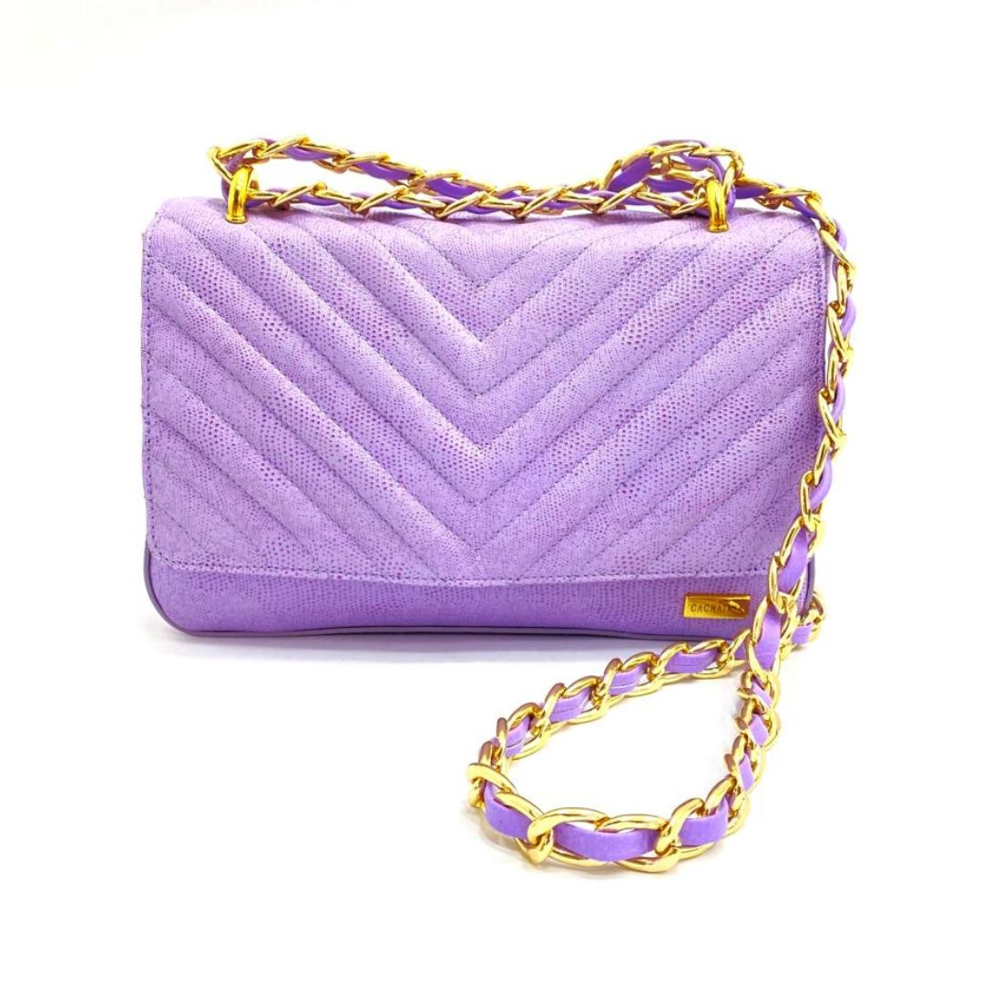 BOLSO CACHATINA - KATRINA BAG - CUERO DEJAVU LILA