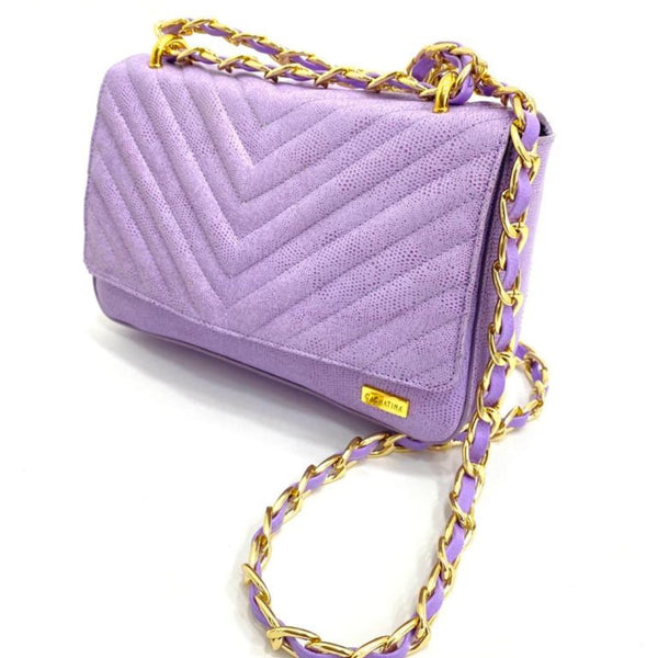BOLSO CACHATINA - KATRINA BAG - CUERO DEJAVU LILA