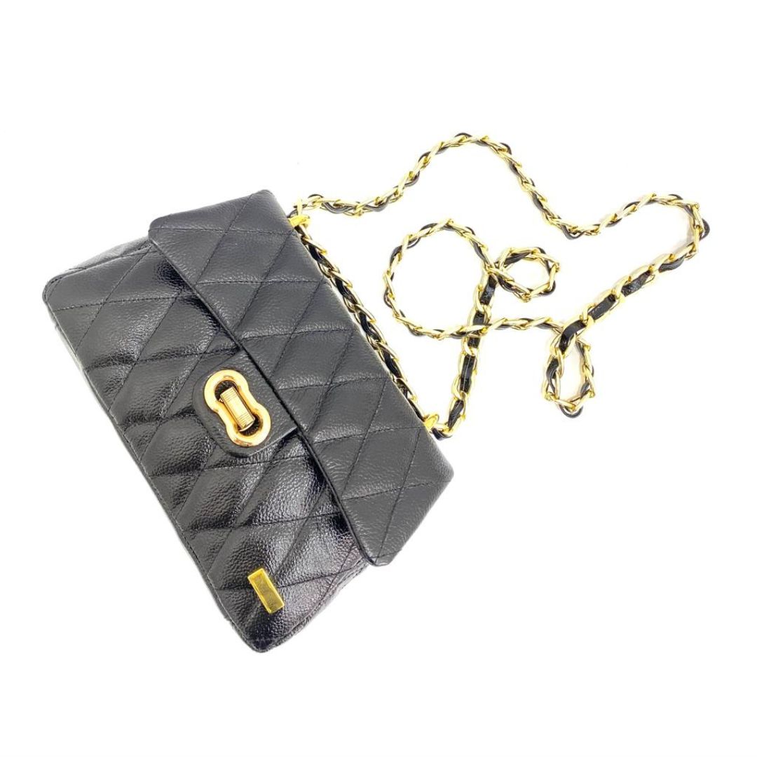 BOLSO CACHATINA - RIVER BAG - CUERO NEGRO