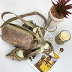 BOLSO CACHATINA - CELESTA BAG - CUERO DEJAVU DORADO
