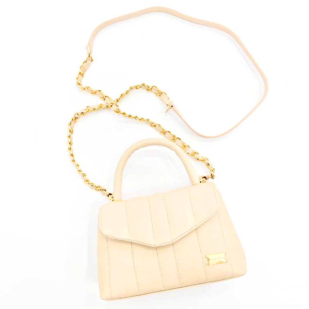 BOLSO CACHATINA - CITY BAG - CUERO PERGAMINO