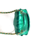 BOLSO CACHATINA - CITY BAG - CUERO VERDE METALIZADO - CALZADO CACHATINA