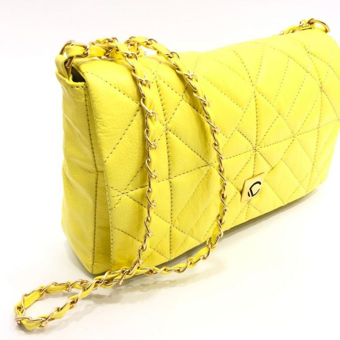 BOLSO CACHATINA - KLOE BAG - CUERO AMARILLO