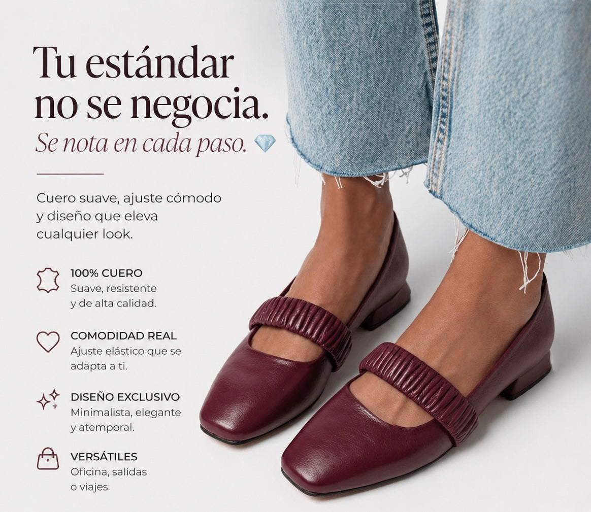 BALETA PARIS STORE - CONFECCION BORGOÑA - CALZADO CACHATINA