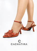 ESTILETO ORVIETO - ELA TERRACOTA X BEIGE - ALTURA 7.5