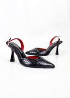 ESTILETO PARMA - CAM STEEL BLACK X ROJO - ALTURA 7.5