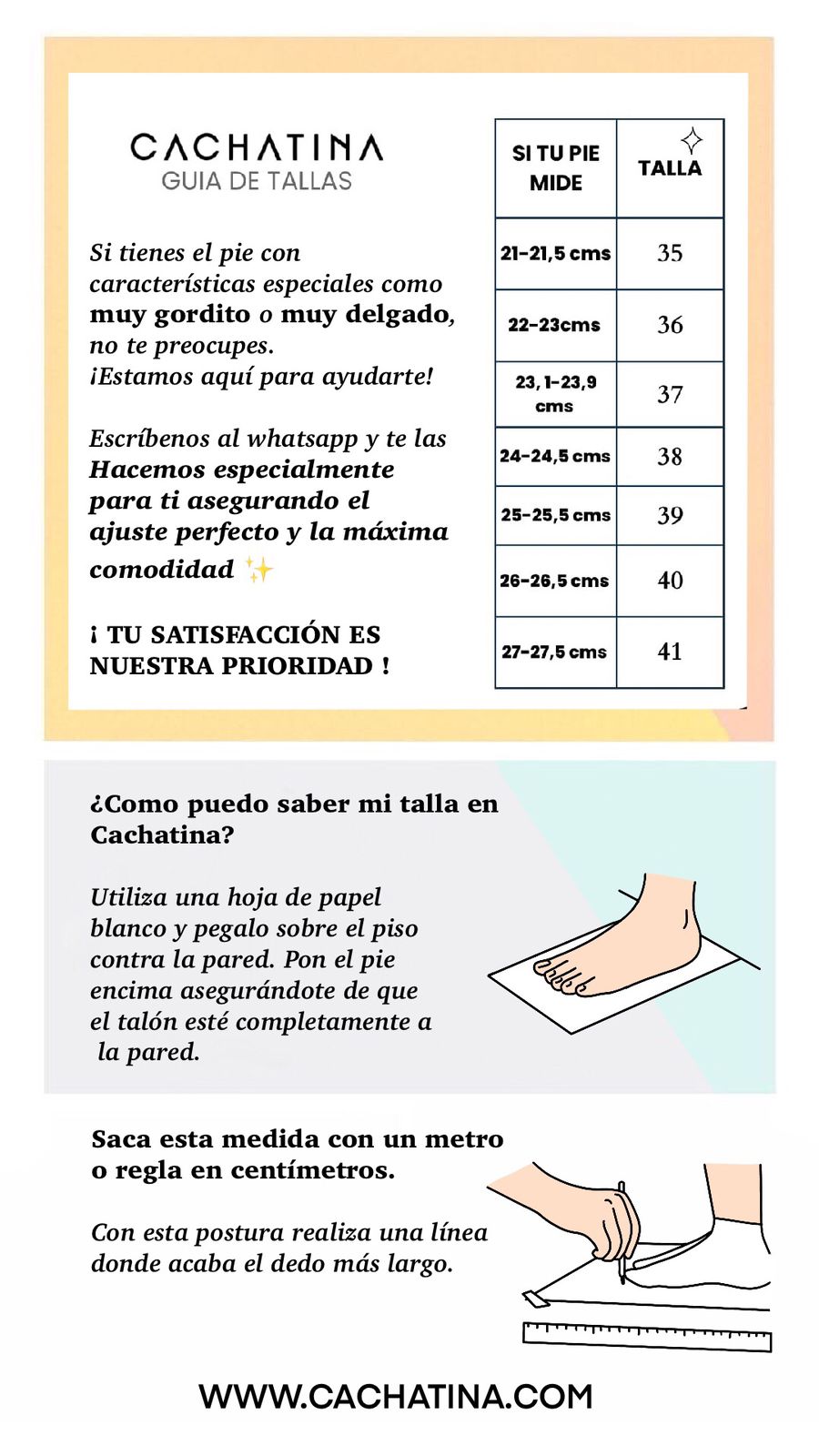 GUIA DE TALLAS - CACHATINA