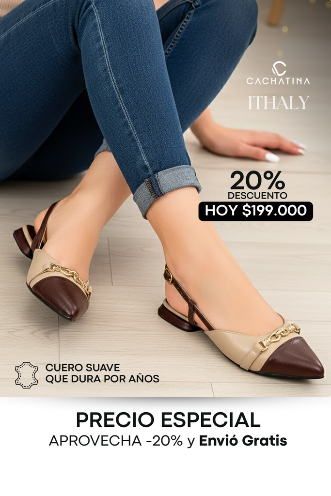 BALETA ITHALY STORE - BAMBIE CAPUCHINO X CHOCOLATE AVELLANA - BALETA-CALZADO CACHATINA