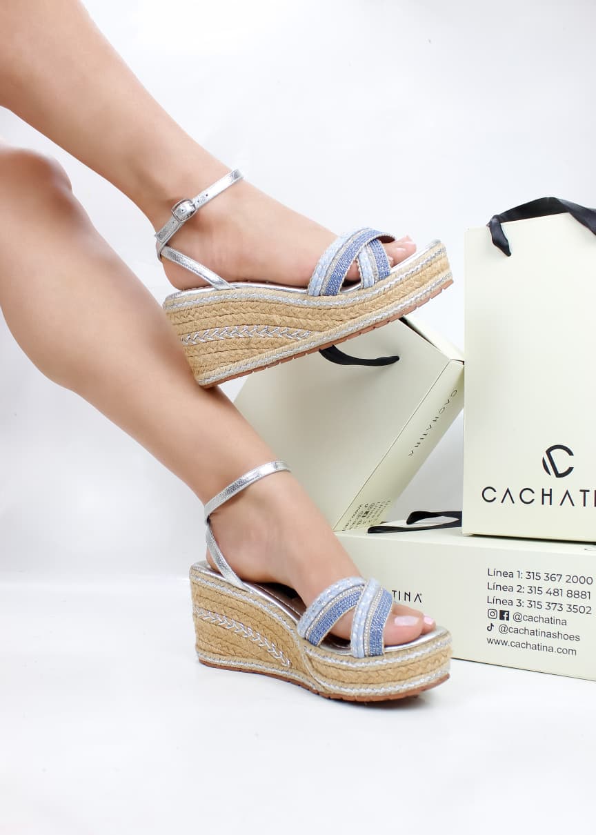 PLATAFORMA ACAPULCO - FEDERICA PLATA - ALTURA 5.5 (8,5 CM) - CALZADO CACHATINA