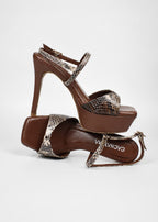 PLATAFORMA FLORENCIA - PITON CHOCOLATE X BAMBIE CHOCOLATE - ALTURA 7.5 (12,5 CM) - CALZADO CACHATINA