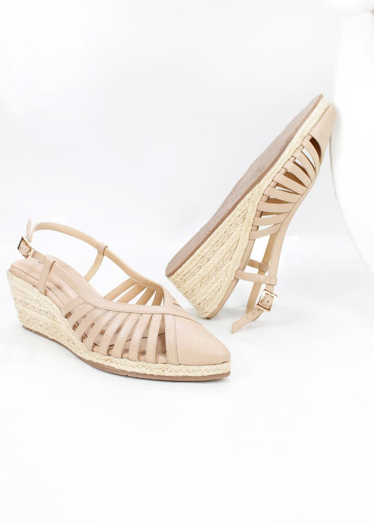 PLATAFORMA RIO - CUERO ELA TAUPE X YUTE - ALTURA 5.5 (7,5 CM) - CALZADO CACHATINA