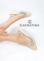 PLATAFORMA RIO - CUERO ELA TAUPE X YUTE - ALTURA 5.5 (7,5 CM) - CALZADO CACHATINA