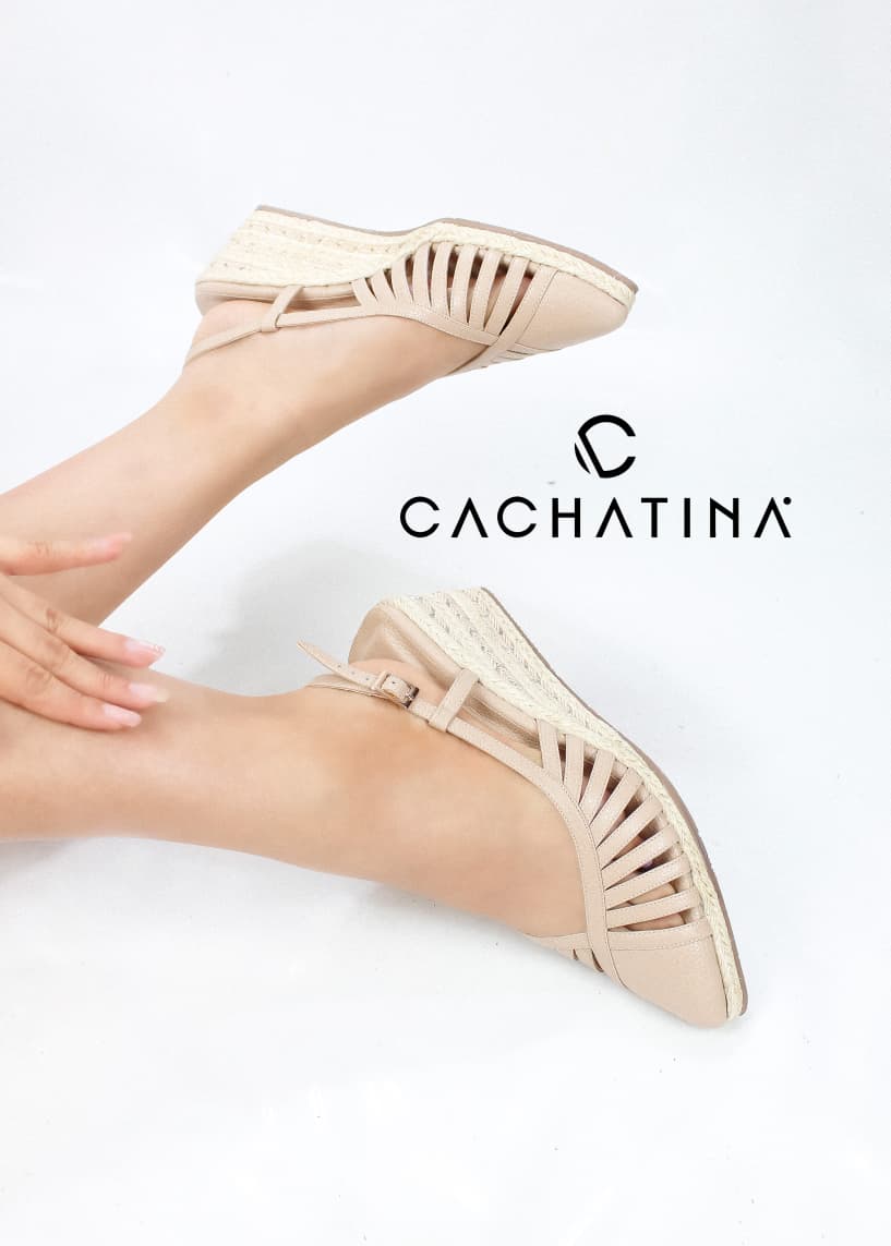 PLATAFORMA RIO - CUERO ELA TAUPE X YUTE - ALTURA 5.5 (7,5 CM) - CALZADO CACHATINA