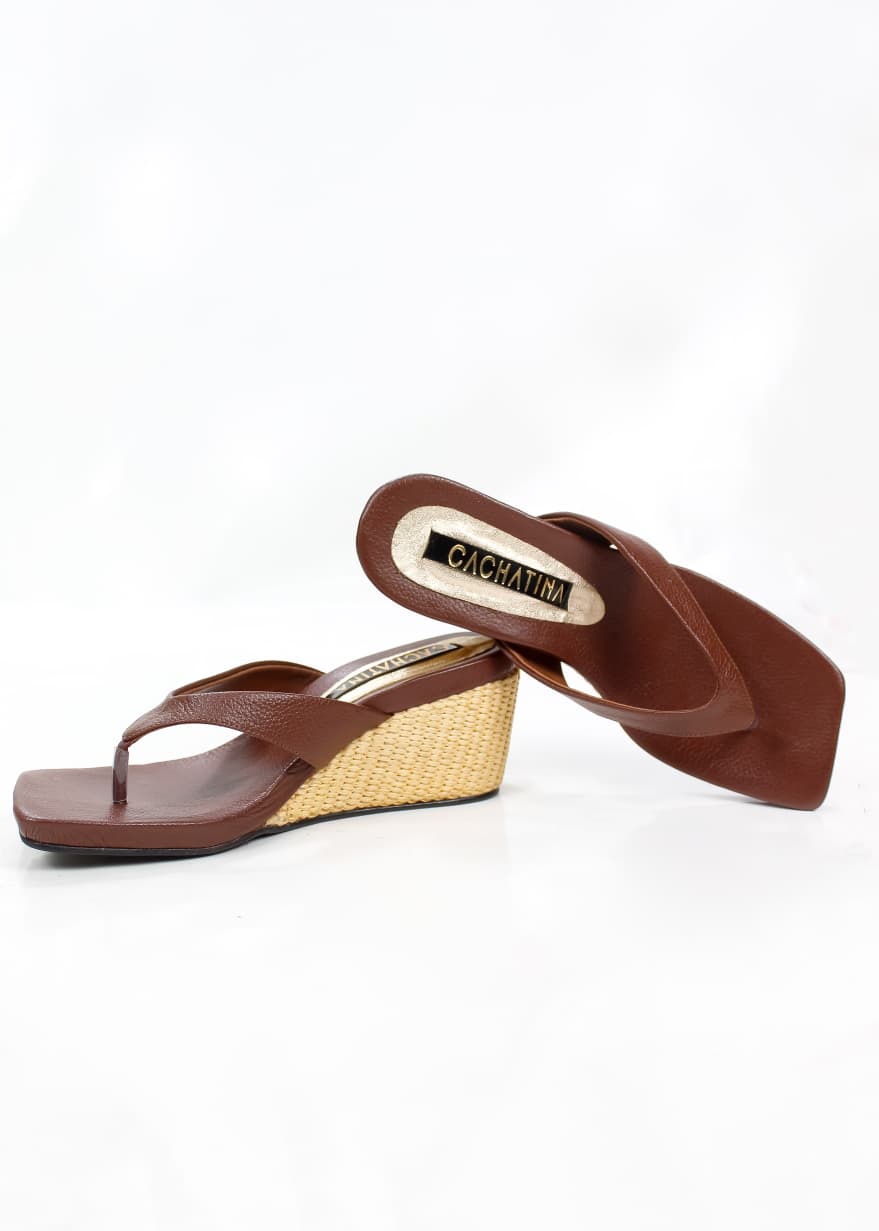 PLATAFORMA TAMPA - BAMBIE CHOCOLATE AVELLANA - ALTURA 5.5 (8,5 CM) - CALZADO CACHATINA