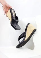 PLATAFORMA TAMPA - BAMBIE NEGRO X YUTE - ALTURA 5.5 (8,5 CM) - CALZADO CACHATINA