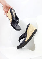 PLATAFORMA TAMPA - BAMBIE NEGRO X YUTE - ALTURA 5.5 (8,5 CM) - CALZADO CACHATINA