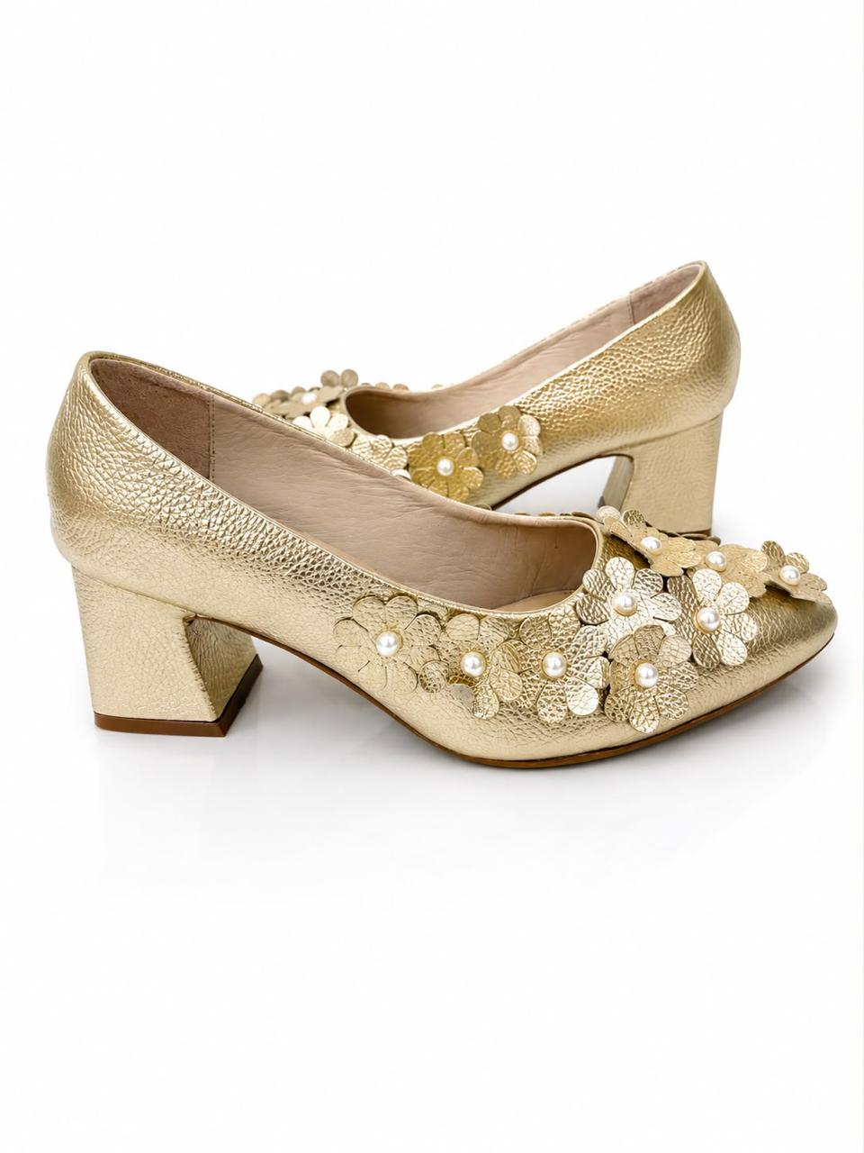 PUMPS ALOHA - BAMBIE DORADO - ALTURA 3.5