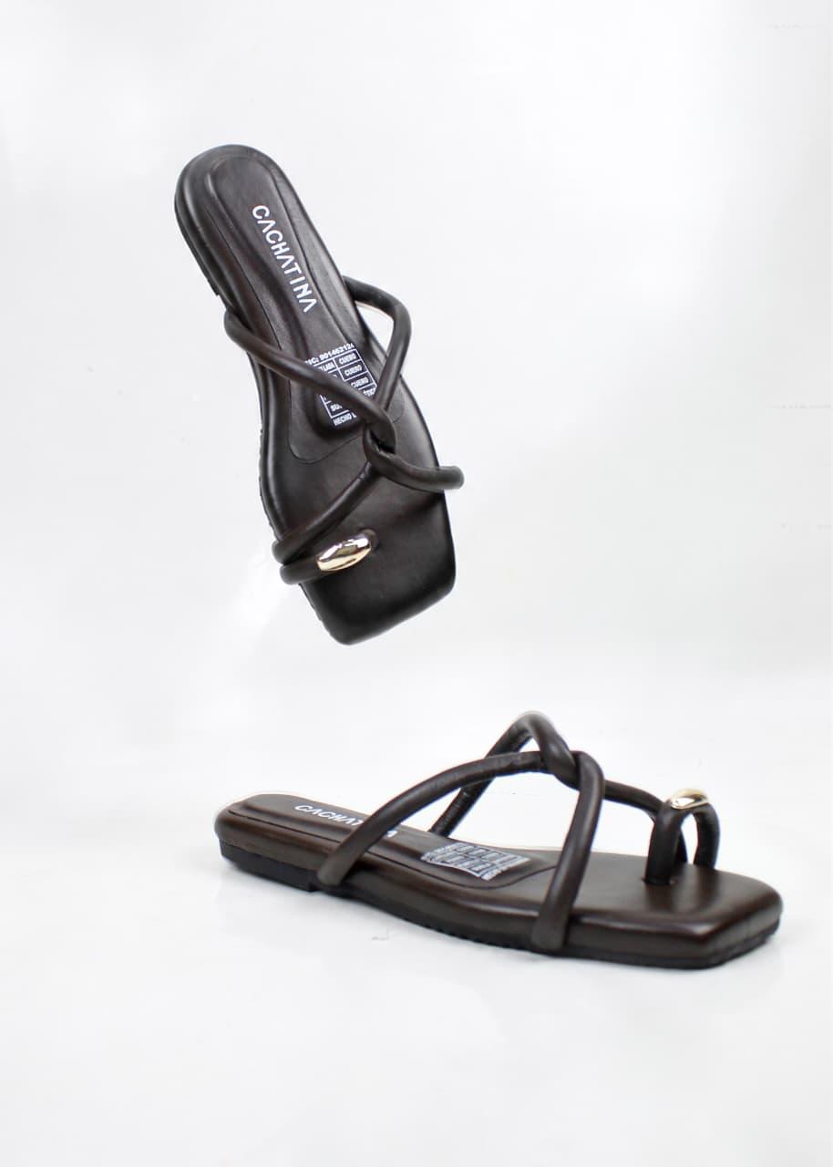 SANDALIA OLIVIA - CONFECCION CHOCOLATE - ALTURA 1.5