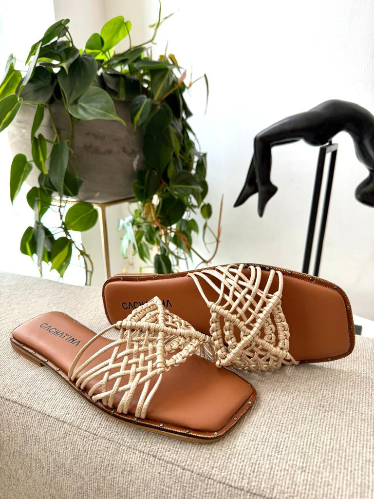 SANDALIA LUCCA - CHAMPAN X MIEL - TACON 1.5 (1,5 CM) - CALZADO CACHATINA