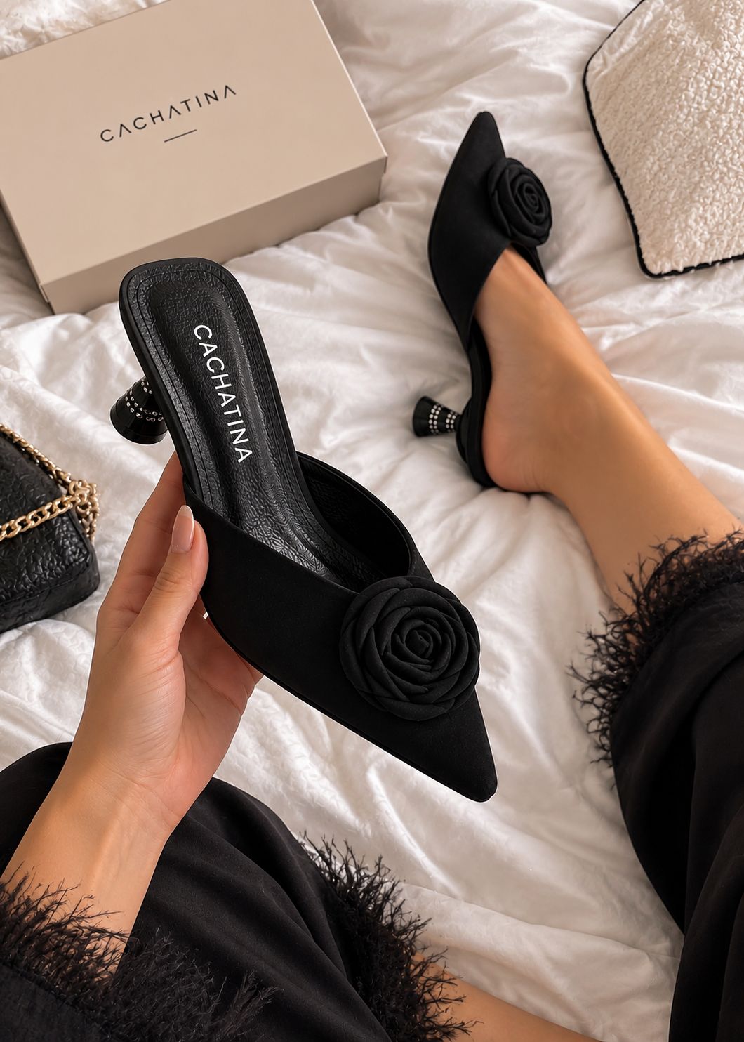 STILETO LOVA STORE - GAMUZA NEGRO - ALTURA 3.5