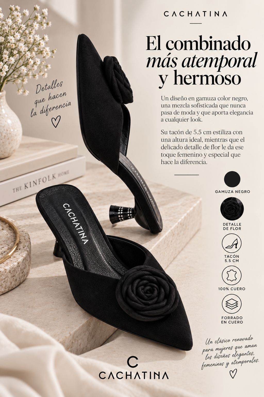 STILETO LOVA STORE - GAMUZA NEGRO - ALTURA 3.5