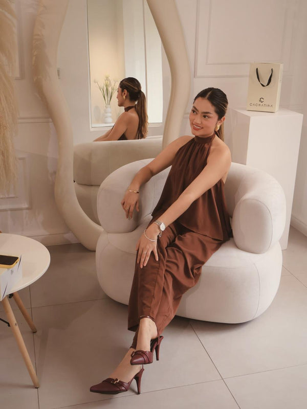 STILETO BURSA - CONFECICON BORGOÑA X DOLLAR BORGOÑA - ALTURA 7.5 (10 CM) - CALZADO CACHATINA