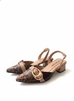 STILETO COWPRINT - CULEBRA CHOCOLATE/ PRIMAVERA FRAPPE - ALTURA 3.5 (5 CM) - CALZADO CACHATINA