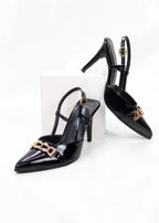 STILETO LILIANE - CHAROL NEGRO - ALTURA 7.5 (10 CM) - CALZADO CACHATINA