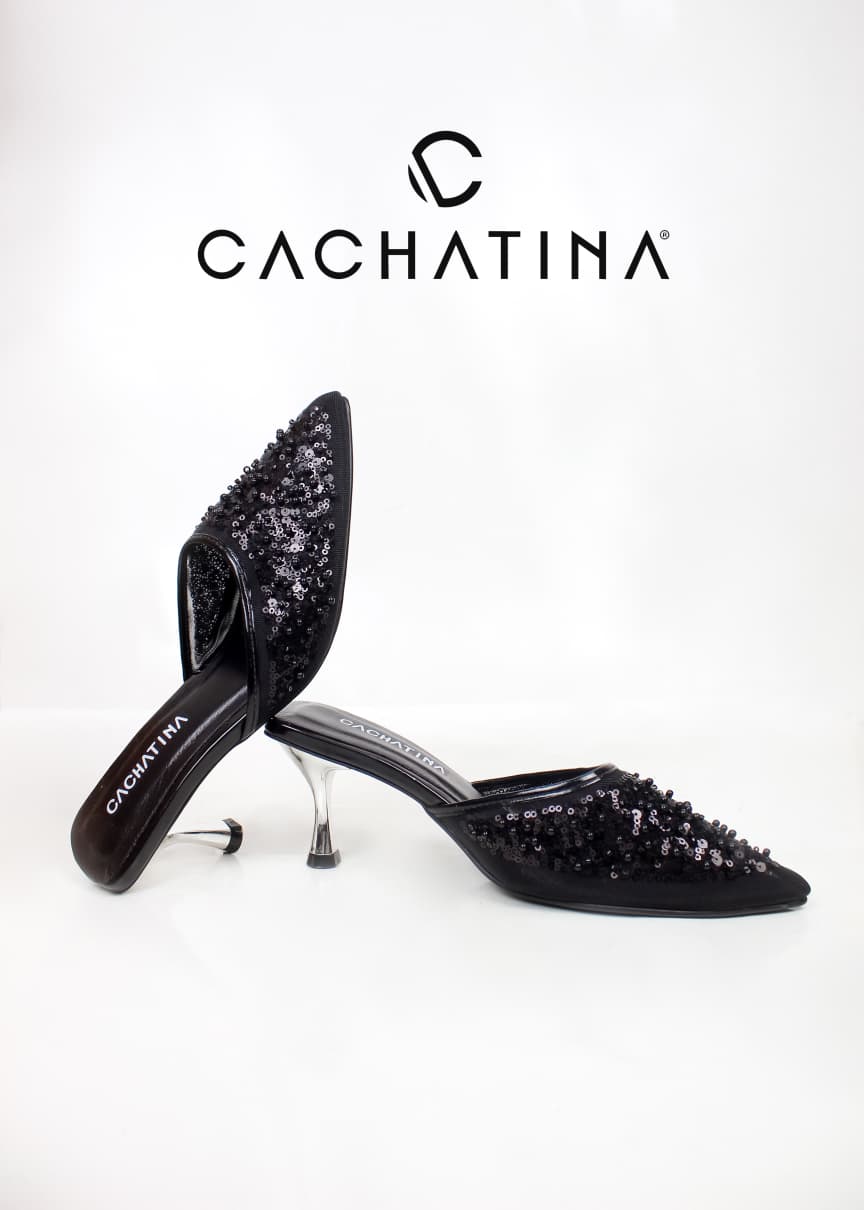 STILETO NYX - CAPELLADA NEGRA X BAMBIE NEGRO  - ALTURA 5.5 (8 CM) - CALZADO CACHATINA