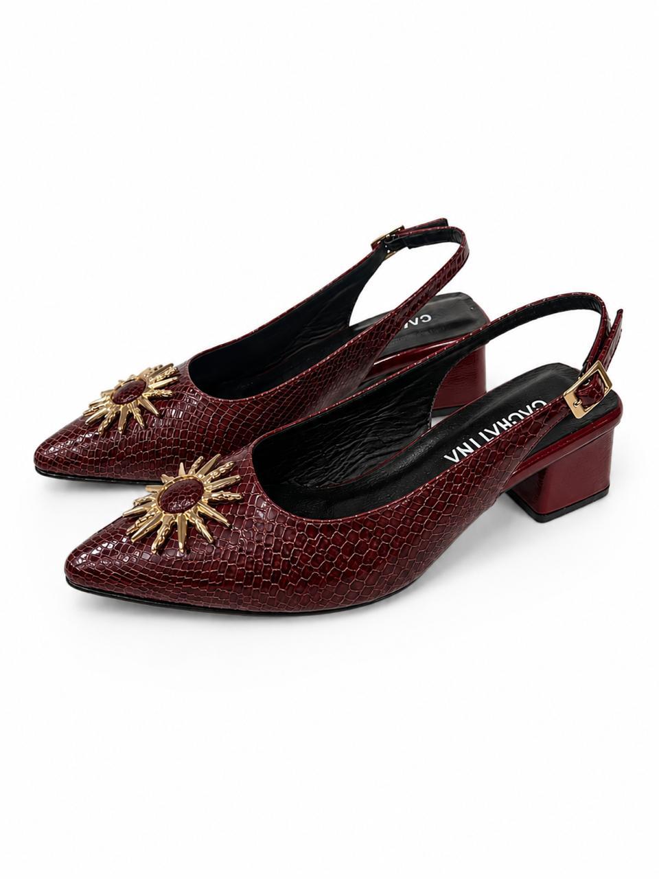 STILETO UNIVERSE -CABALA BORGOÑA - ALTURA 3.5 - CALZADO CACHATINA