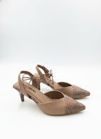STILETO VARNA - PRIMAVERA TAUPE X FOLIA DOLLAR TAUPE - ALTURA 5.5 (7,5 CM) - CALZADO CACHATINA