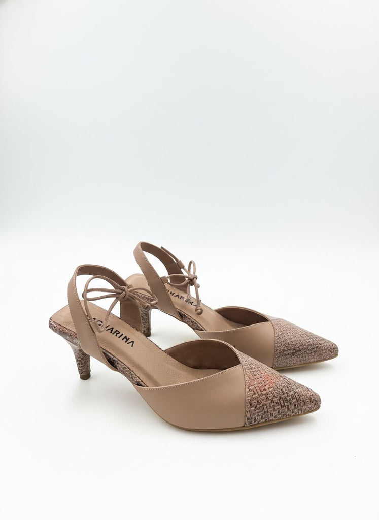 STILETO VARNA - PRIMAVERA TAUPE X FOLIA DOLLAR TAUPE - ALTURA 5.5 (7,5 CM) - CALZADO CACHATINA