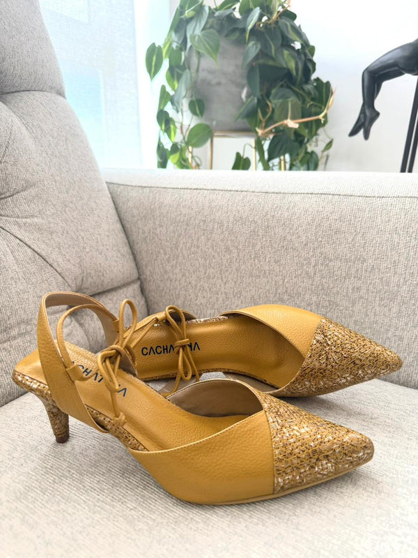 STILETO VARNA - BAMBIE AMBAR X FOLIA DOLLAR AMBAR - ALTURA 5.5 (7,5 CM) - CALZADO CACHATINA