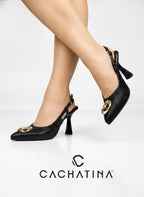 STILETO ZAYA - CONFECCION NEGRO - ALTURA 5.5 (8 CM) - CALZADO CACHATINA