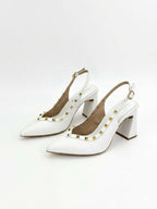 STILETO MUSCAT - CUERO BLANCO - ALTURA 7.5 (10 CM) - CALZADO CACHATINA