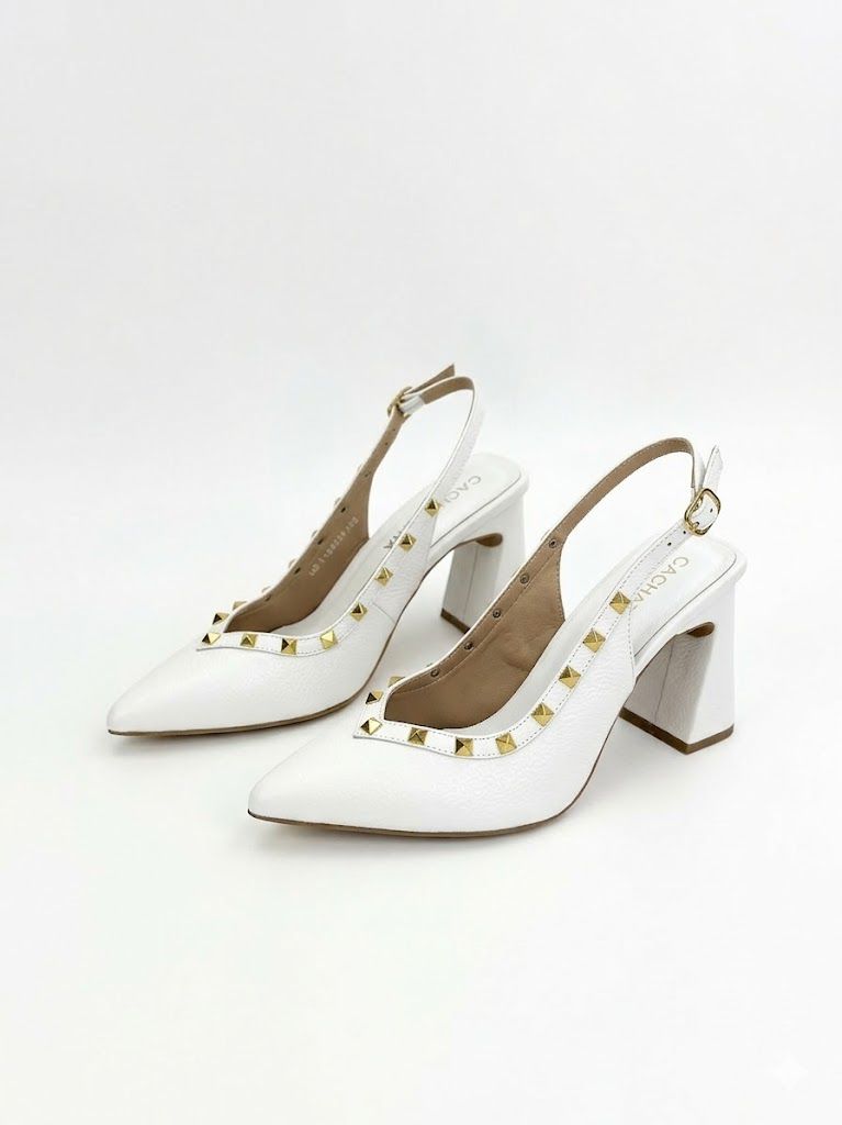 STILETO MUSCAT - CUERO BLANCO - ALTURA 7.5 (10 CM) - CALZADO CACHATINA