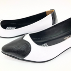 CALZADO CACHATINA - SANDALIA BALETA MUJER - ABBA - CUERO BLANCO X NEGRO