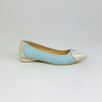 CALZADO CACHATINA - SANDALIA BALETA MUJER - ABBA - CUERO CHAROL TALCO X CELESTE