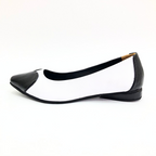 CALZADO CACHATINA - SANDALIA BALETA MUJER - ABBA - CUERO BLANCO X NEGRO