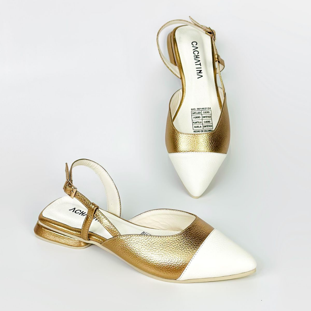 CALZADO CACHATINA - ZUECO MUJER - EMMA - CUERO VERDE COBRE X TALCO
