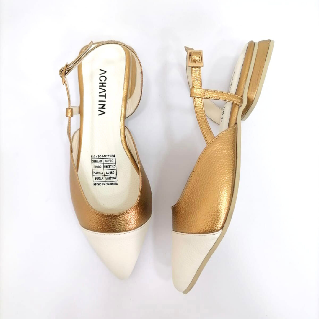 CALZADO CACHATINA - ZUECO MUJER - EMMA - CUERO VERDE COBRE X TALCO