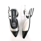 CALZADO CACHATINA - ZUECO MUJER - EMMA - CUERO PLATEADO X NEGRO