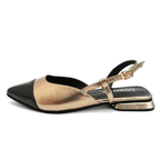 CALZADO CACHATINA - ZUECO MUJER - EMMA - CUERO LUNA LISO X CHAROL NEGRO
