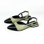 CALZADO CACHATINA - ZUECO MUJER - EMMA - CUERO BAMBIE VERDE ALOE X  NEGRO